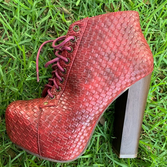 Platform red women booties - Picture 6 of 6